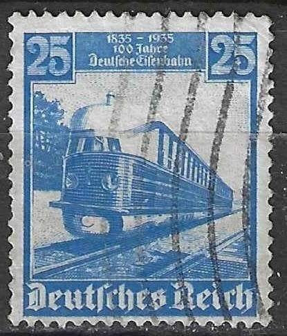 Duitsland 1935 - Yvert 541 - De Vliegende Hamburger (ST), Verzenden, Gestempeld