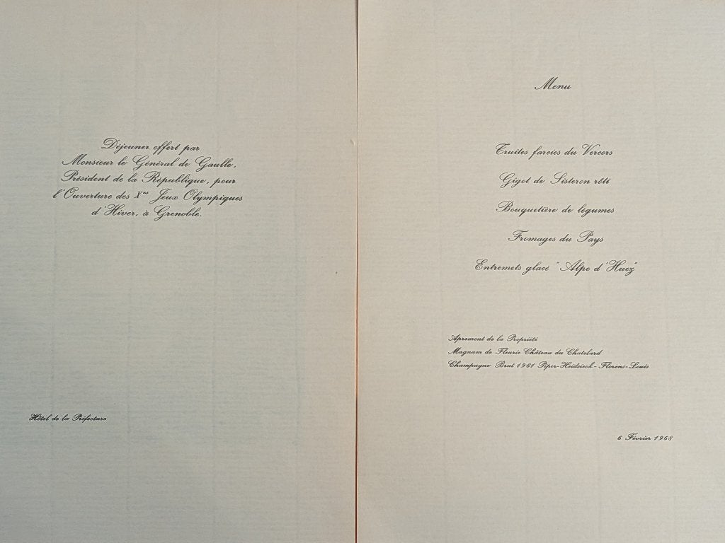 Menu President generaal Charles de Gaulle, 1968, Ophalen of Verzenden