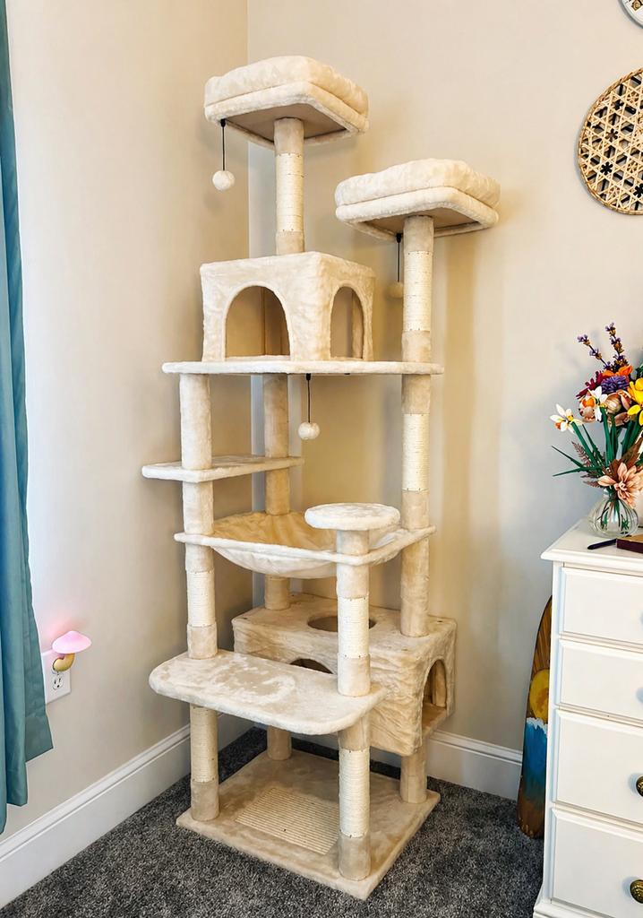 Beige krabpaal 184cm – nieuw met kleine beschadiging, Dieren en Toebehoren, Ophalen of Verzenden, Zo goed als nieuw, Krabpaal