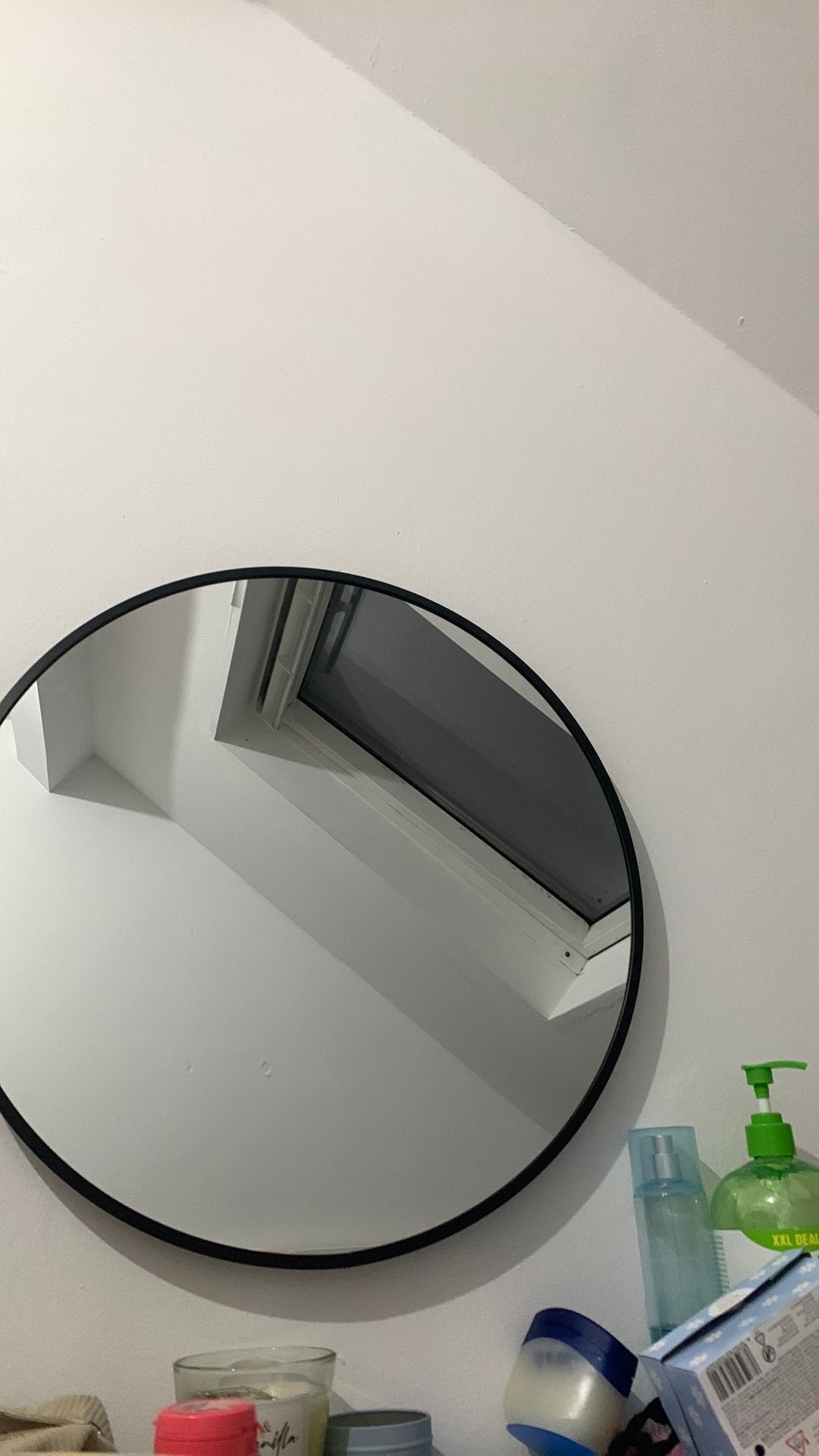 Miroir noir neuf, Enlèvement ou Envoi, Neuf, Rond, 50 à 75 cm