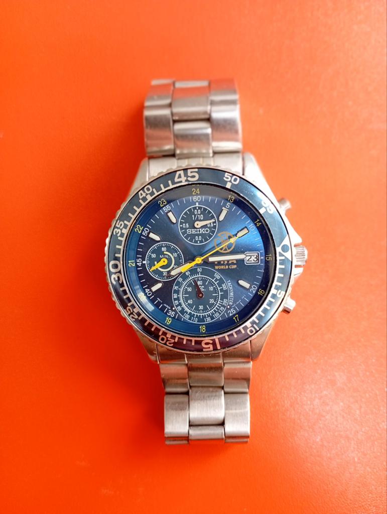 Seiko FIFA World Cup 2002 Limited Edition Chronograph V657-0, Ophalen of Verzenden, Seiko