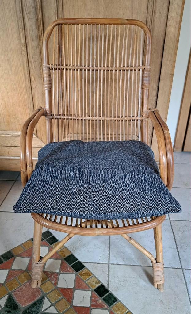 Rotan zetel met kussen, Antiek en Kunst, Ophalen