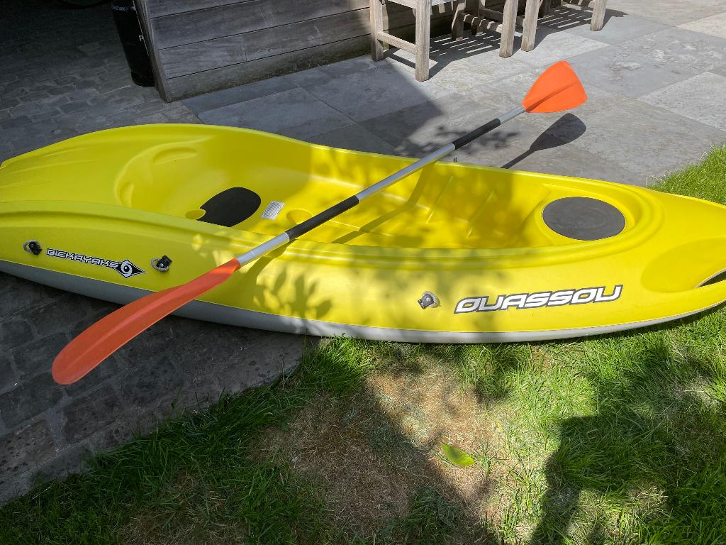 stabiele gele 1 persoon kayak, merk BIC, Watersport en Boten, Ophalen, Zo goed als nieuw