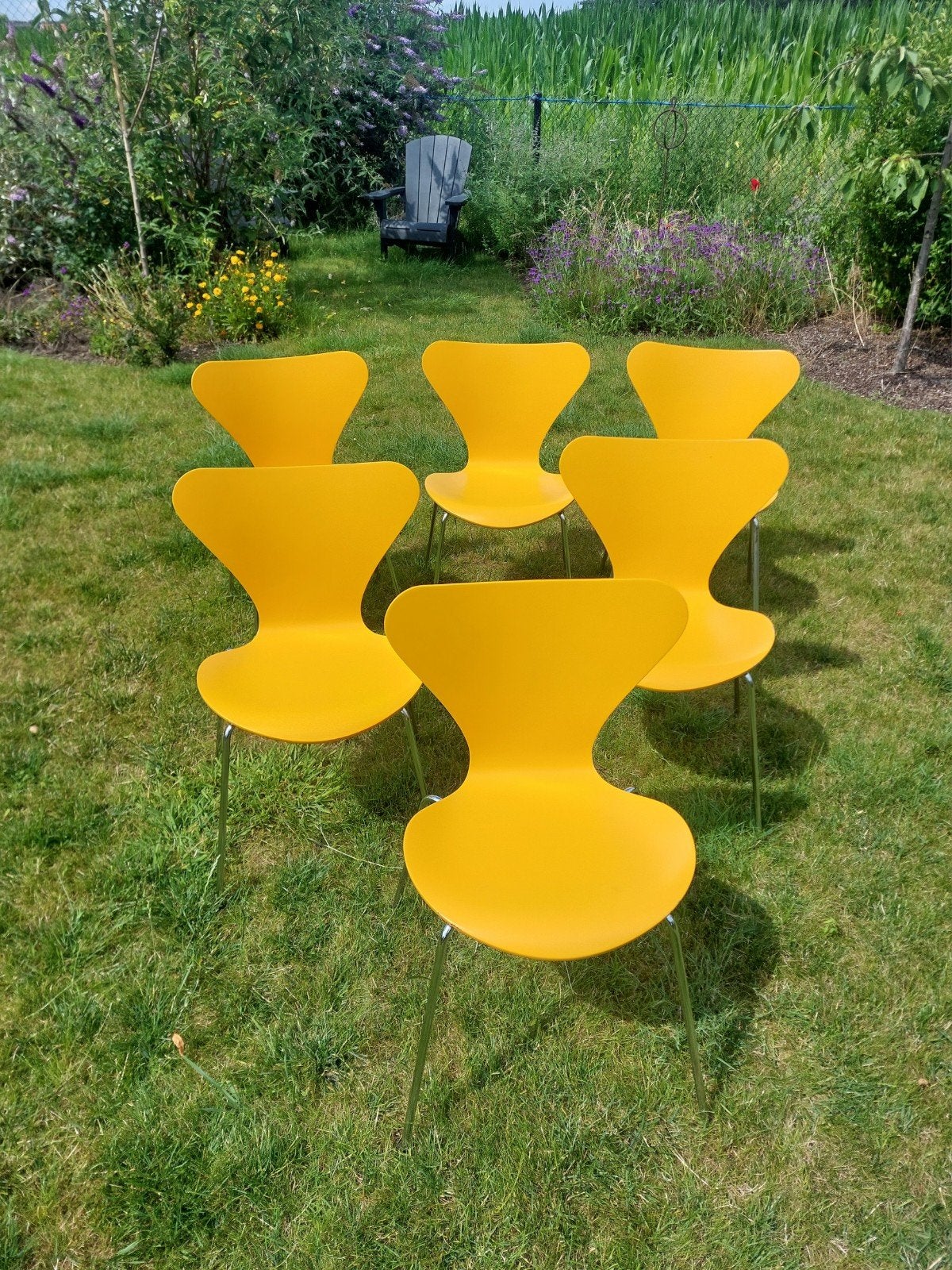 ensemble vintage de chaises papillon Arne Jacobsen, Autres couleurs, Vintage, Enlèvement, Bois