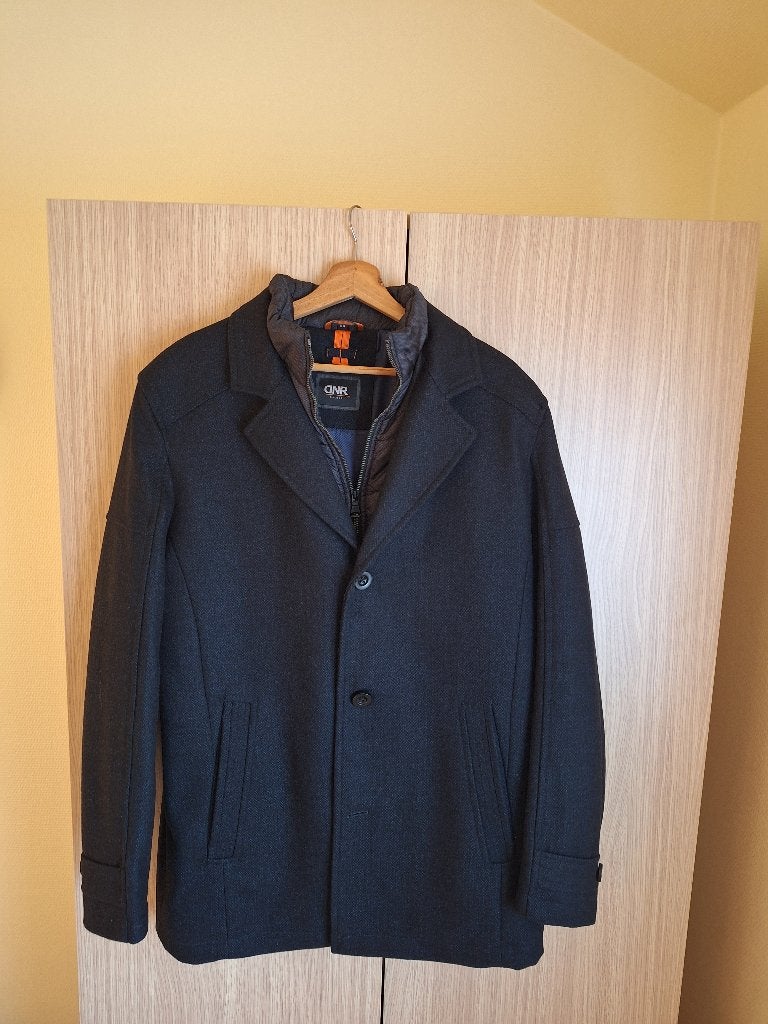 Herenjas Mantel Wol, Kleding | Heren, Maat 52/54 (L), Blauw, Ophalen of Verzenden, Zo goed als nieuw