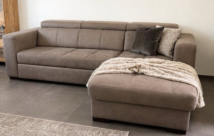Canapé d’angle taupe brun – très bon état – à saisir !, Banc d'angle, Quatre personnes ou plus, Comme neuf, Enlèvement