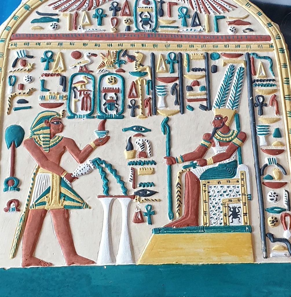 Vintage Egyptische Stele, tablet, Ophalen of Verzenden