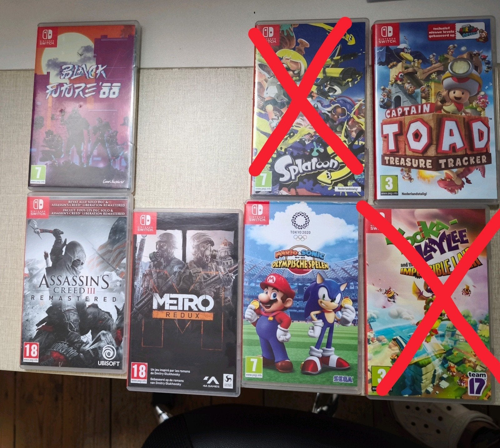 Nintendo Switch games Sonic & Mario, Splatoon, ACreed etc ., Enlèvement