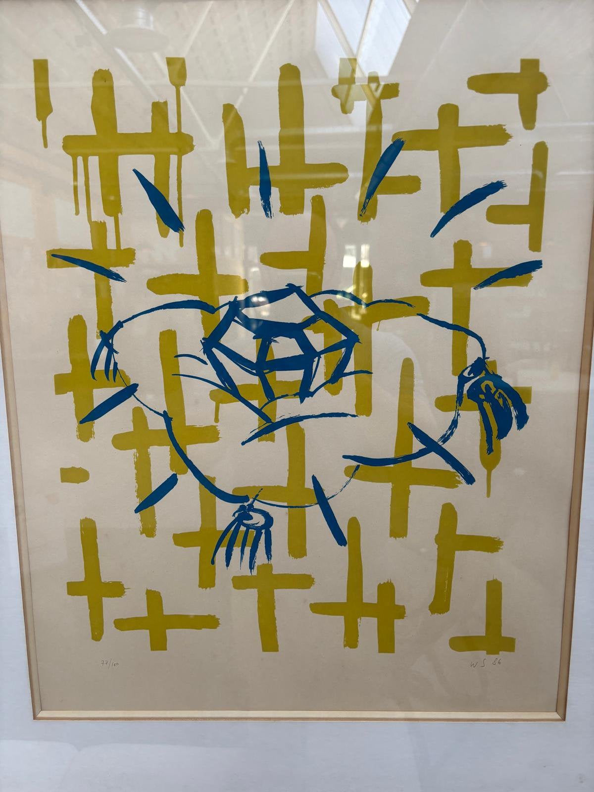 Walter Swennen litho signée numérotée 100 exemplaires, Signé, Enlèvement ou Envoi, Abstrait, Lithographie