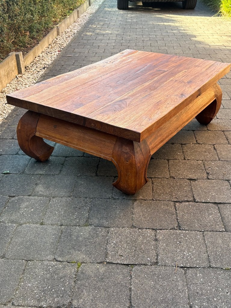 Opium salontafel massief hout, Huis en Inrichting, Ophalen, 100 tot 150 cm, Teakhout, 50 tot 100 cm