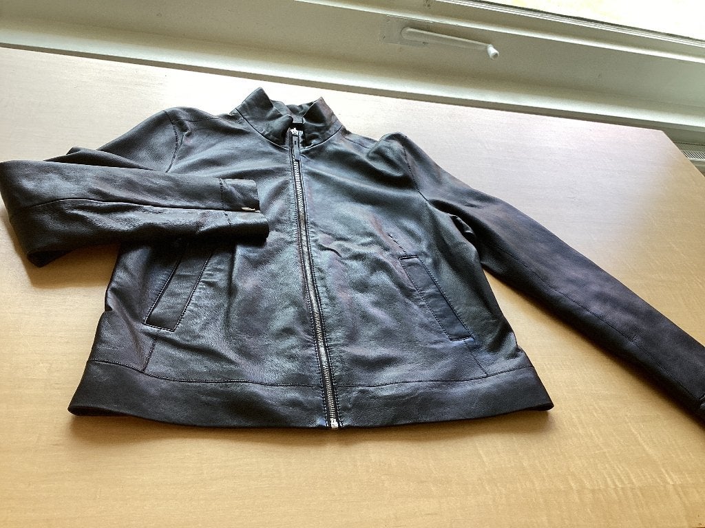 Veste cuir noir Massimo Dutti taille L, Taille 42/44 (L), Massimo Dutti, Comme neuf, Enlèvement