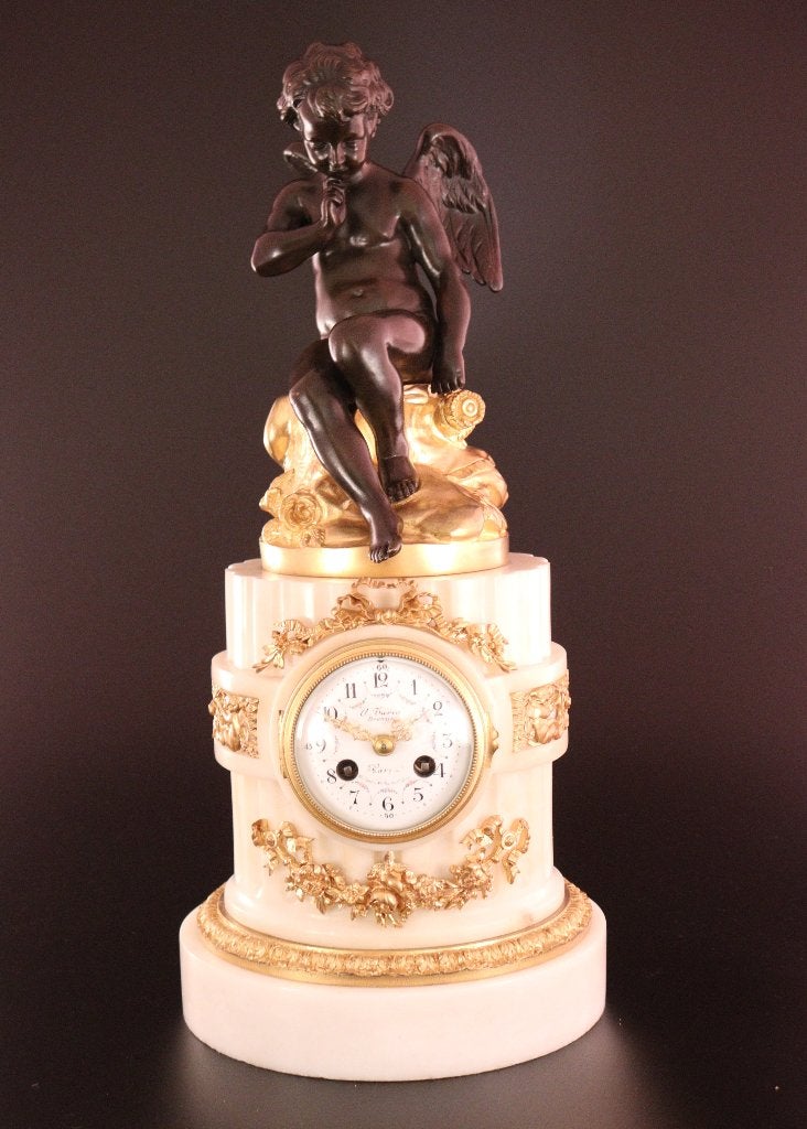 Grote antieke Franse pendule uit Parijs, Antiek en Kunst, Ophalen of Verzenden
