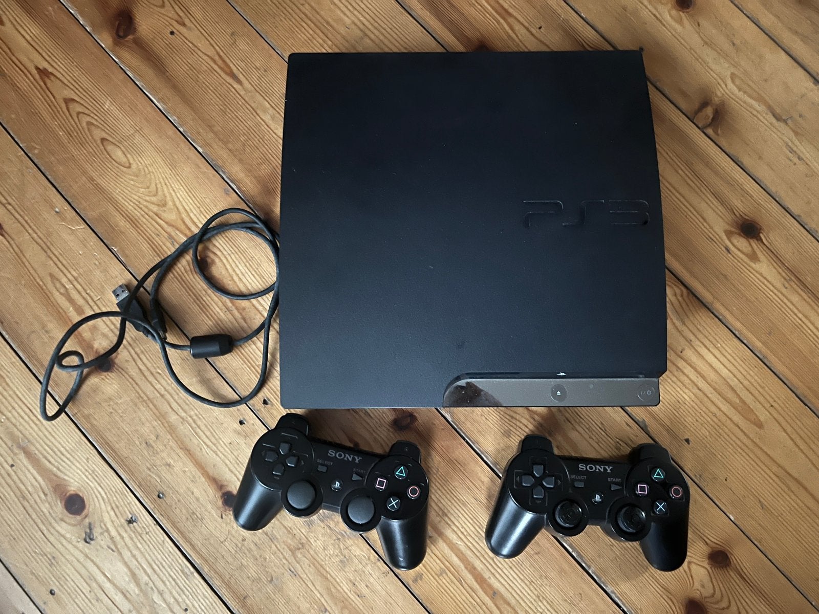 PlayStation 3 (PS3) Slim 160 Go + 2 Manettes + Jeu GTA V, Enlèvement, Comme neuf