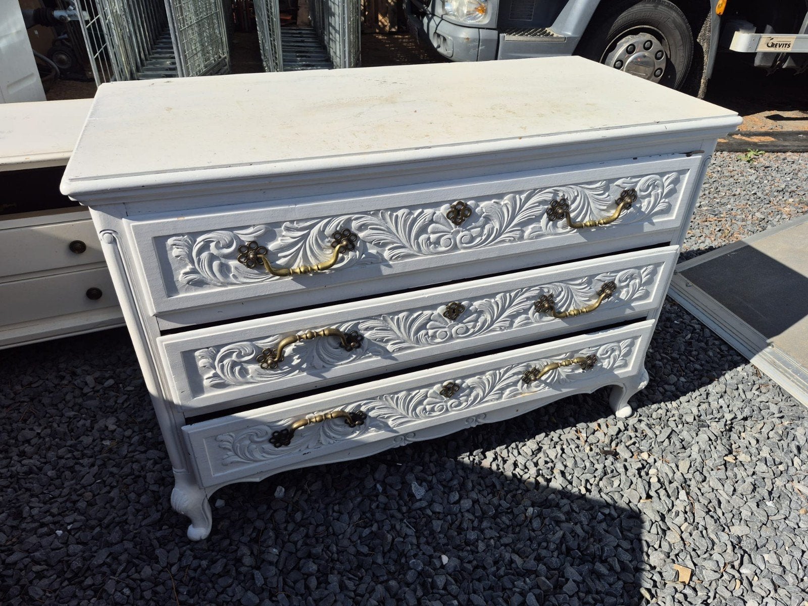 commode blanche 3 tiroirs, Enlèvement