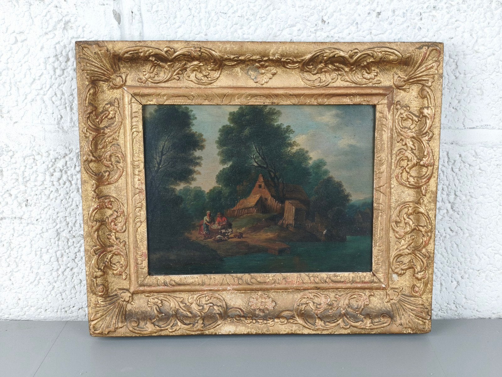 Antiek schilderijtje Nederlandse school, Antiquités & Art, Art | Peinture | Classique, École hollandaise, Signé, Enlèvement ou Envoi