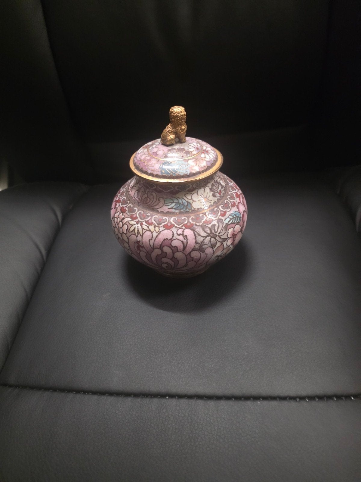 Vintage Chinese cloisonné gemberpot met deksel - Foo Dog - R, Ophalen