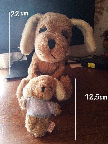 peluche R Dakin maman chien et son petit TBE 22cm et 12,5cm, Overige merken, Middelgroot (20 tot 80 cm), Hond, Ophalen of Verzenden