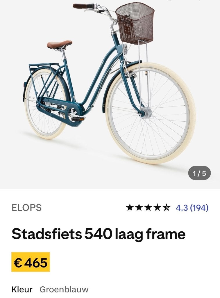 Fiets Elops, Ophalen, Zo goed als nieuw, Overige merken, Versnellingen