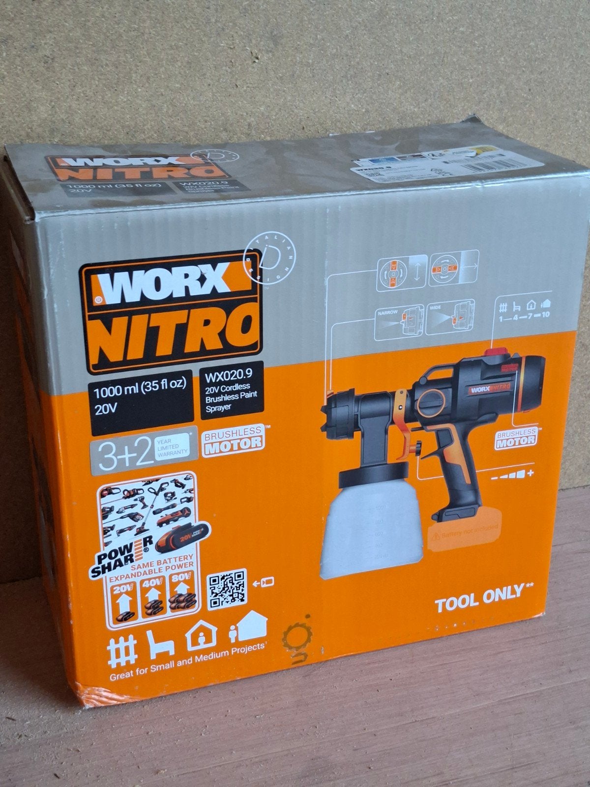 accu verfspuit worx nitro, Bricolage & Construction, Enlèvement ou Envoi, Comme neuf, Pulvérisateur de peinture ou Pompe à peinture