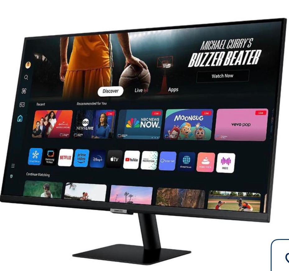 Samsung 32" - Smart Monitor résolution 4K, Computers en Software, Monitoren, Nieuw, 61 t/m 100 Hz, DisplayPort, HDMI, Gaming, Ingebouwde speakers