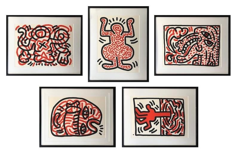 Zeldzame reeks!! Keith Haring, Antiquités & Art, Art | Lithographies & Sérigraphies, Enlèvement ou Envoi