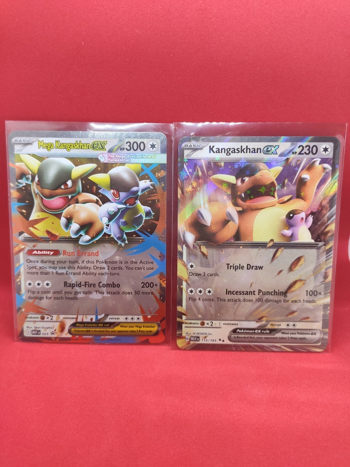 kangaskhan EX en Mega Kangaskhan EX, Hobby en Vrije tijd, Verzamelkaartspellen | Pokémon, Ophalen of Verzenden, Zo goed als nieuw
