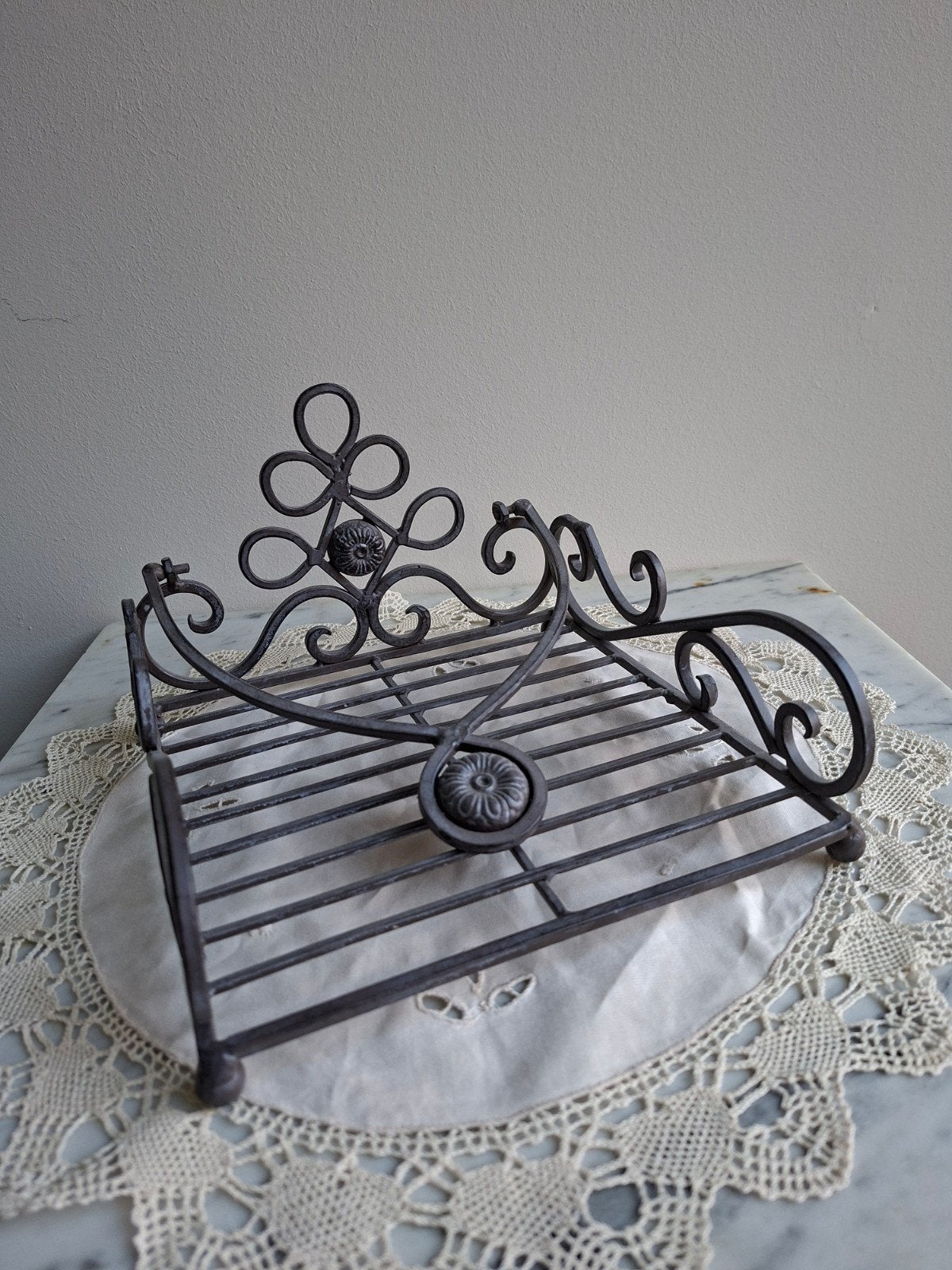 Decoratieve servettenhouder in smeedijzer, Ophalen of Verzenden, Vintage