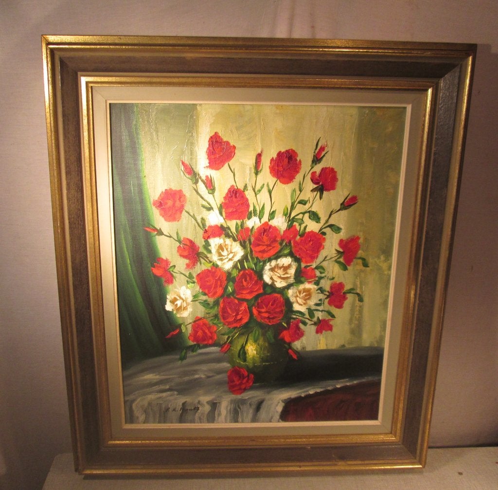Œuvre magnifiquement peinte « Fleurs dans une chaudière », Antiquités & Art, Enlèvement ou Envoi, Peinture à l'huile, Encadré