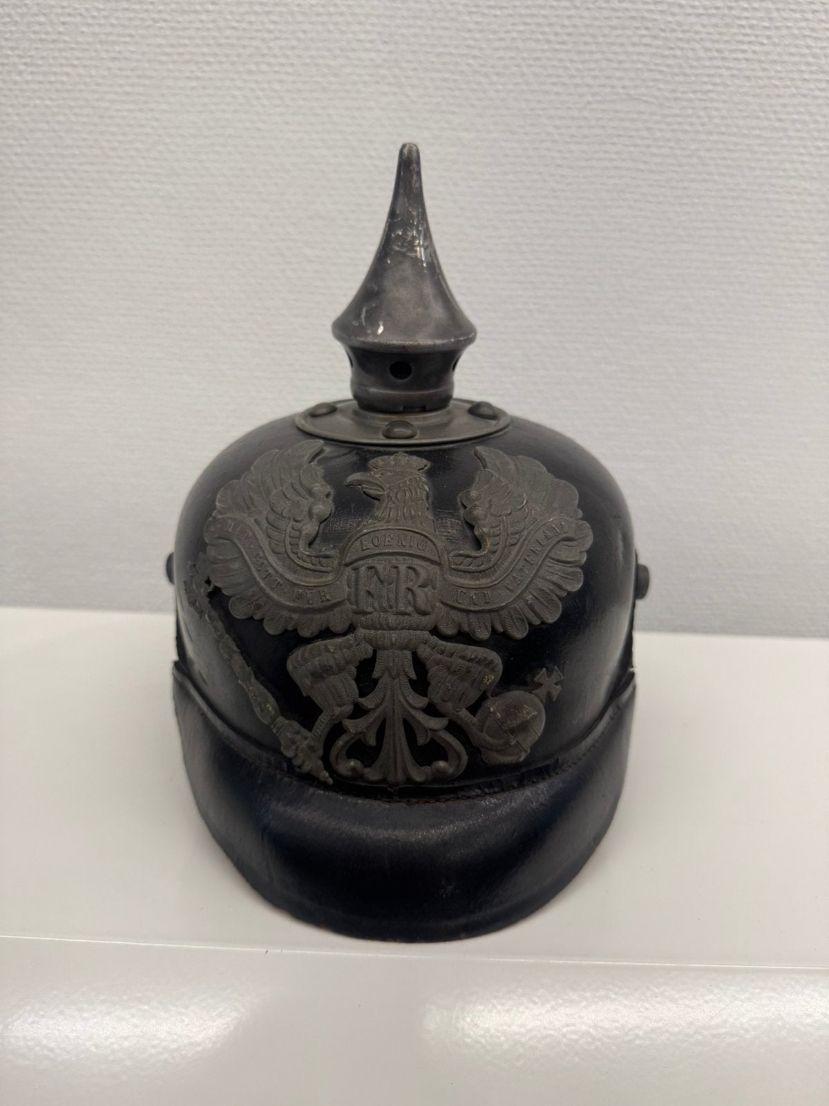 Wo1 Duitse pinhelm M15, Ophalen of Verzenden