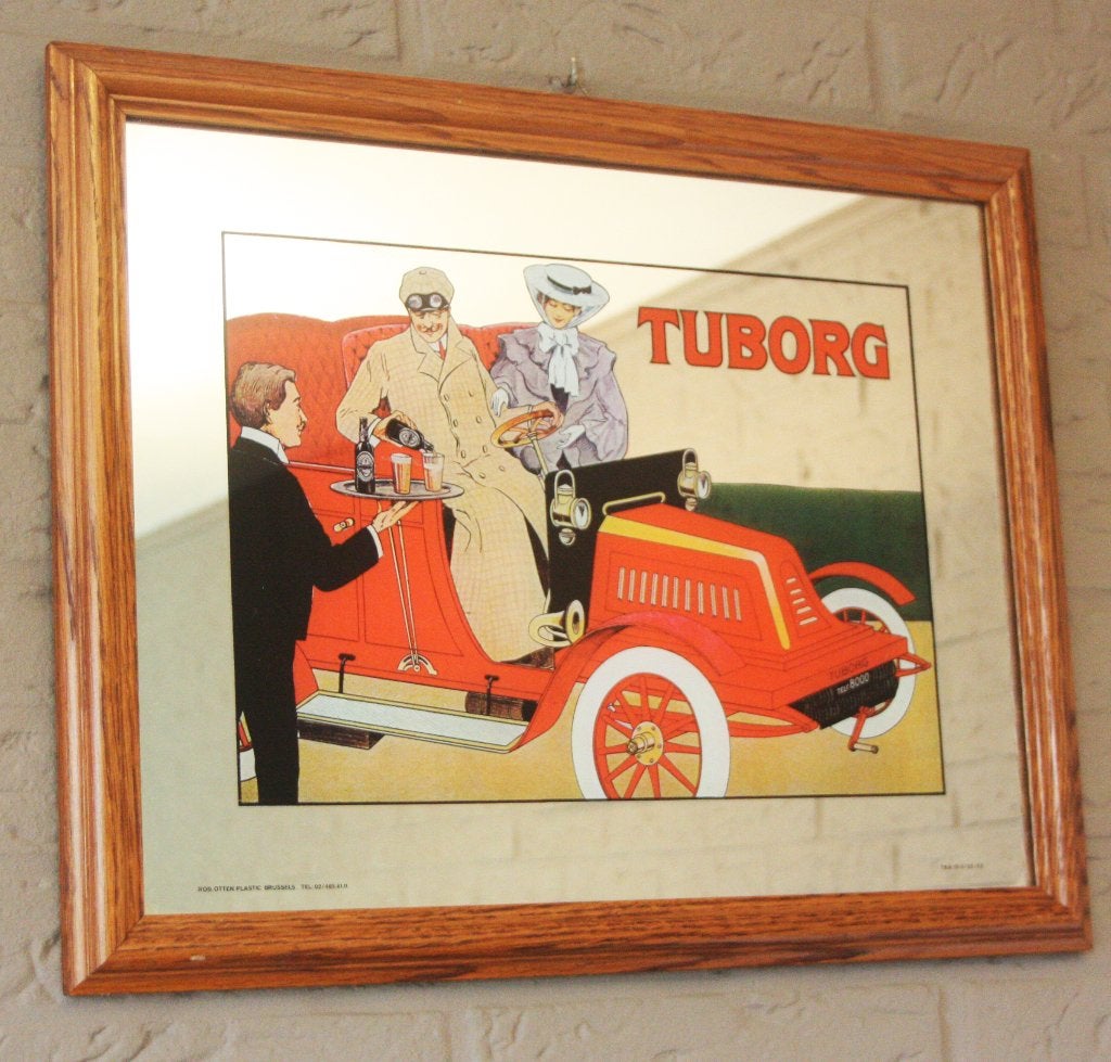 Tuborg Spiegel / Reclamebord / 1982 / Rob Otten, Brussels, Ophalen of Verzenden, Zo goed als nieuw