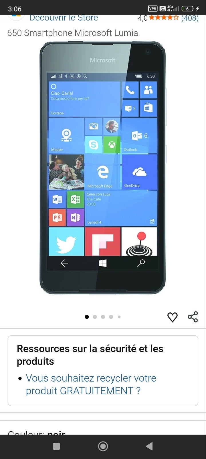smartphone Microsoft lumia, Enlèvement ou Envoi