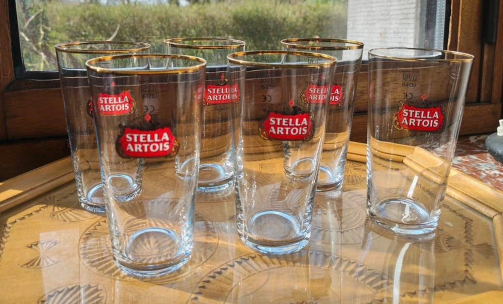 Stella boerke bierglas nieuw per 6 in de doos, Verzamelen, Verzenden, Nieuw