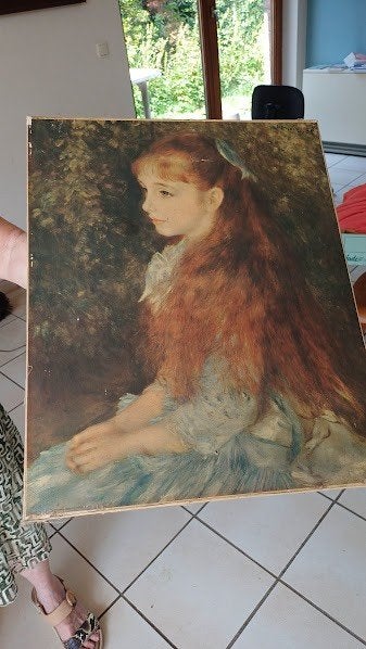 Peinture sur toile, faux Renoir, Antiek en Kunst, Ophalen, Klassiek, Portret of Personen, Doek