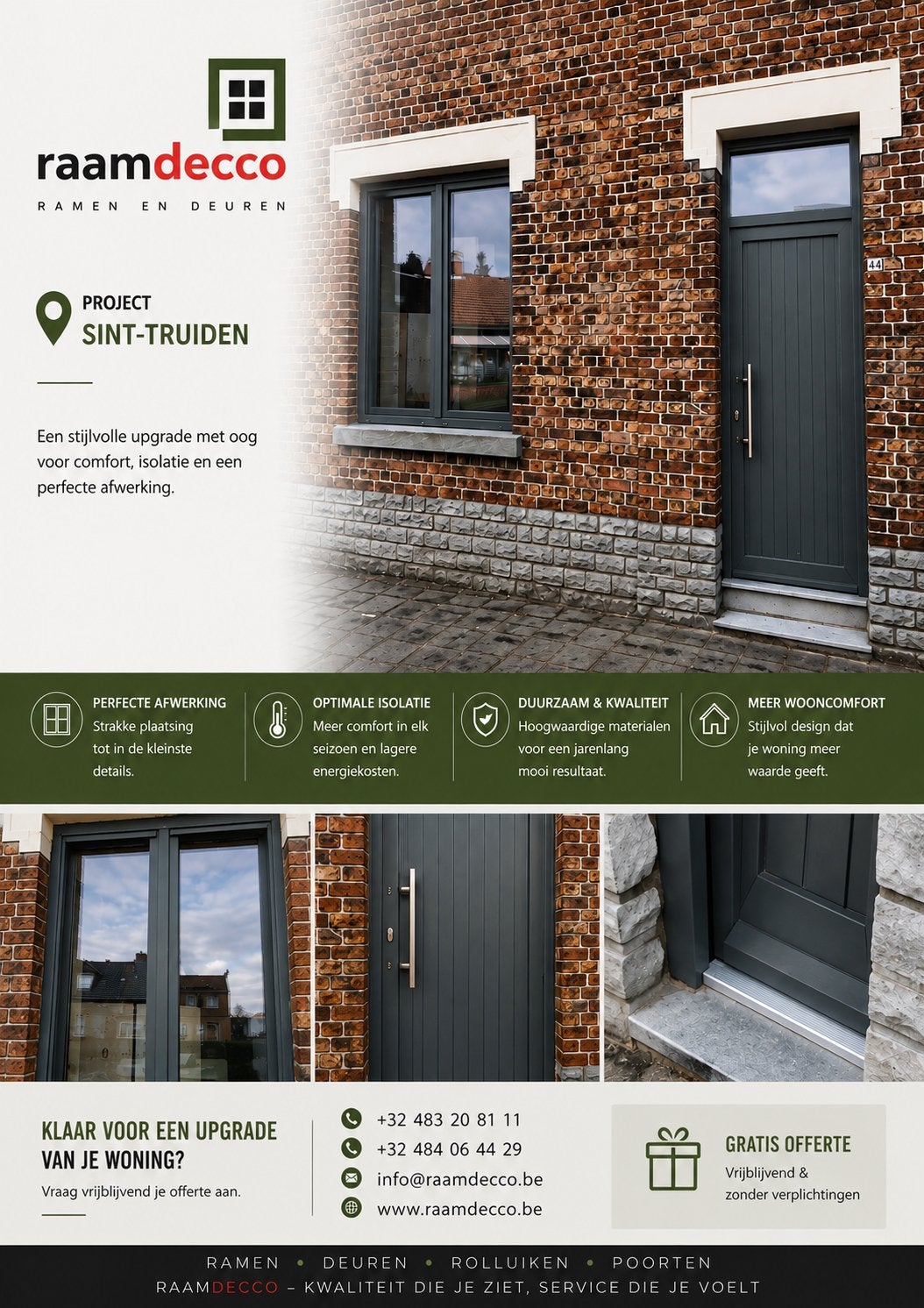 Portes d'entrée personnalisées — aluminium et PVC, Bricolage & Construction, Fenêtres & Moustiquaires, Enlèvement, Neuf