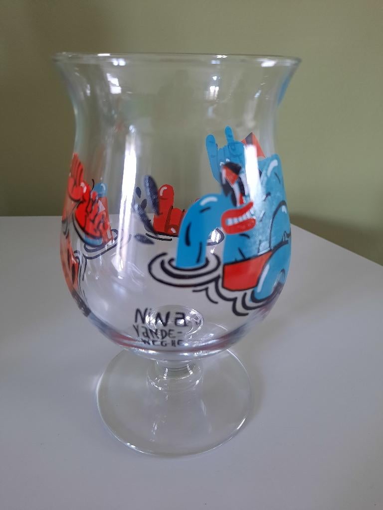 Duvel glas Nina Vandeweghe 2019, Verzamelen, Ophalen, Zo goed als nieuw, Glas of Glazen, Duvel