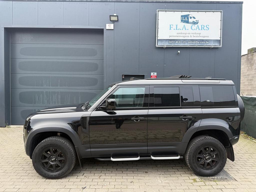 LAND ROVER DEFENDER BJ2021 4X4 AUTOMAAT OPEN DAK EURO6D FULL, Auto's, Automaat, Testrit aan huis, Stof, Zwart