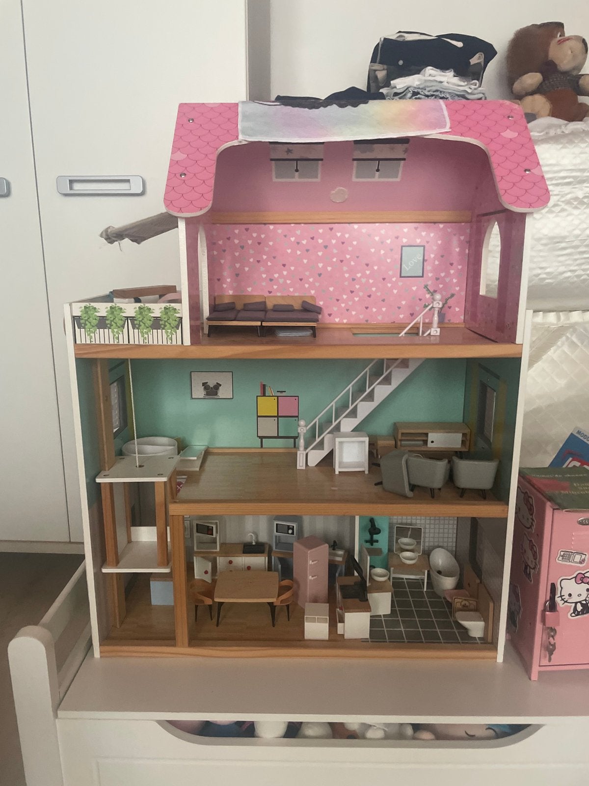 Poppenhuis incl. meubels, Ophalen, Nieuw, Poppenhuis