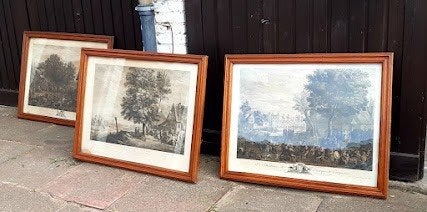 3 Oude gravures , zie foto's en afmetingen !!, Enlèvement, Gravure