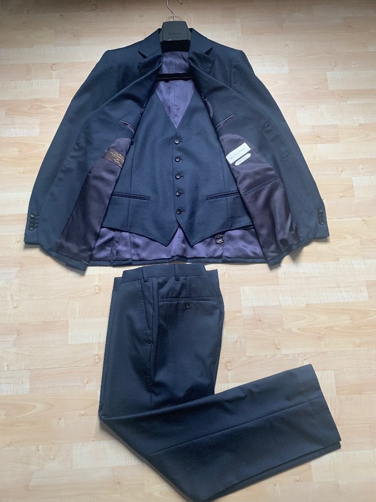 Suitsupply 3-delig pak Lazio Ferrara Brescia Pure Wool S110, Kleding | Heren, Maat 52/54 (L), Blauw, Nieuw, Ophalen of Verzenden