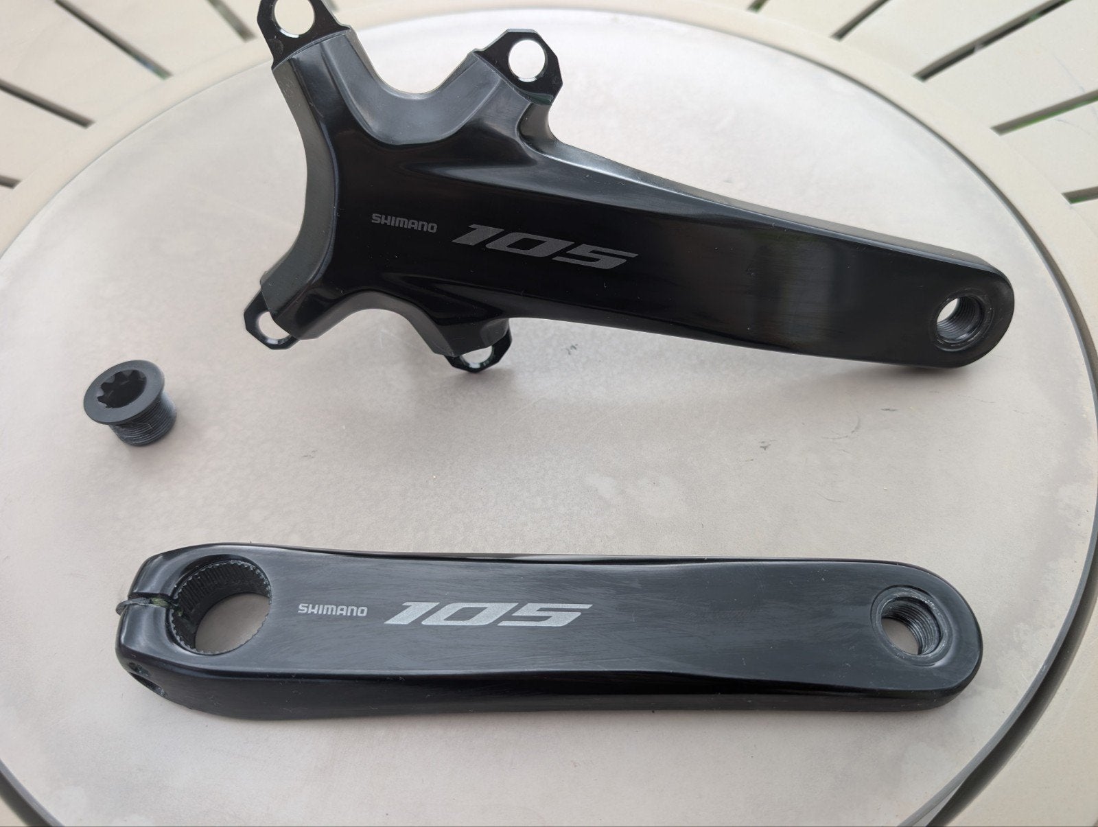 Pédalier Shimano 105 - 172,5 mm - Comme neuve, Vélos & Vélomoteurs, Pédalier ou Pédales, Enlèvement ou Envoi, Comme neuf, Aluminium