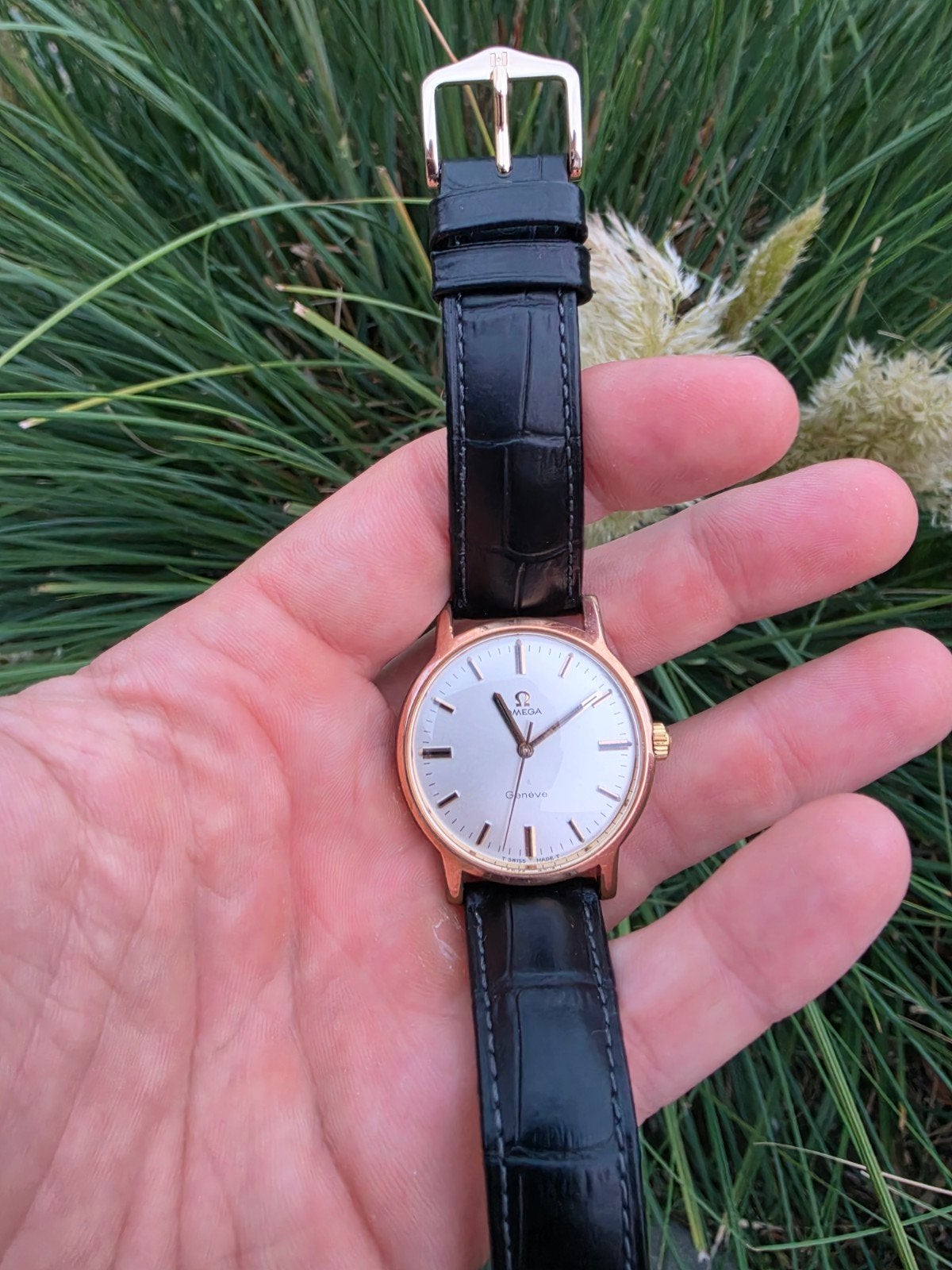 Omega Geneve, Montre-bracelet, Autres marques, Enlèvement ou Envoi, Cuir