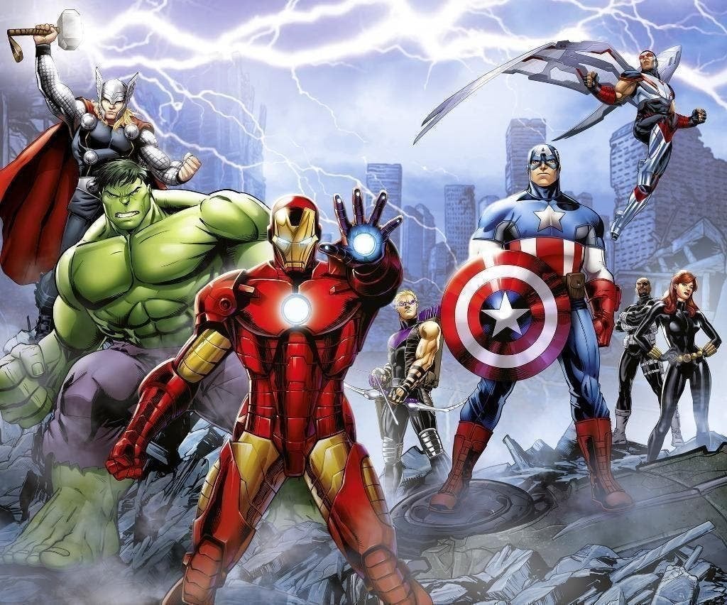 Avengers Vlies Behang Warriors - 300x250 - Gratis Verzending, Enfants & Bébés, Neuf, Multicolore, Disney, Décoration murale