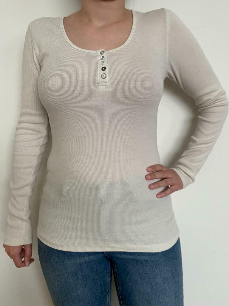 Crèmekleurige New Yorker top met lange mouwen maat M, Maat 38/40 (M), Beige, New Yorker, Ophalen of Verzenden