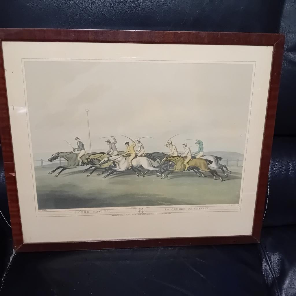 Lithographie de course de chevaux du xix siècle, Antiquités & Art, Enlèvement