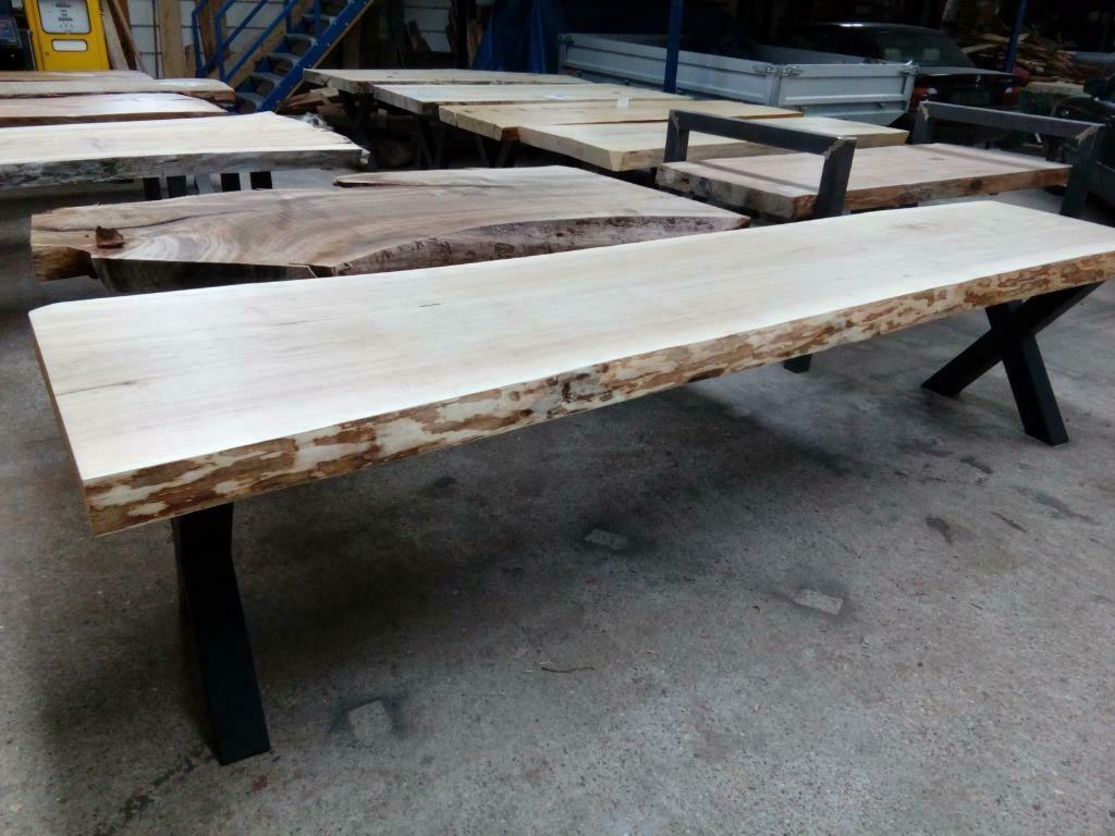 BOOMSTAM TAFEL - BOOMSTAM TAFELS - TAFELBLADEN, Salontafel,, Huis en Inrichting, Ophalen, Eikenhout, 100 tot 150 cm, Vijf personen of meer