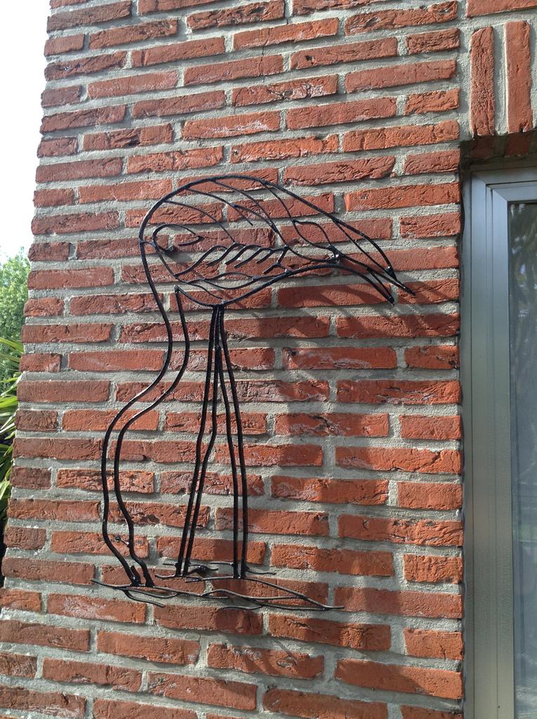 Handgemaakte flamingo in smeedijzer, Ophalen, Nieuw