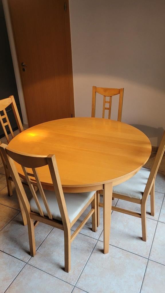 Table de salle à manger IKEA Jussi + 4 chaises Top, Enlèvement, Utilisé, 4 à 6 chaises