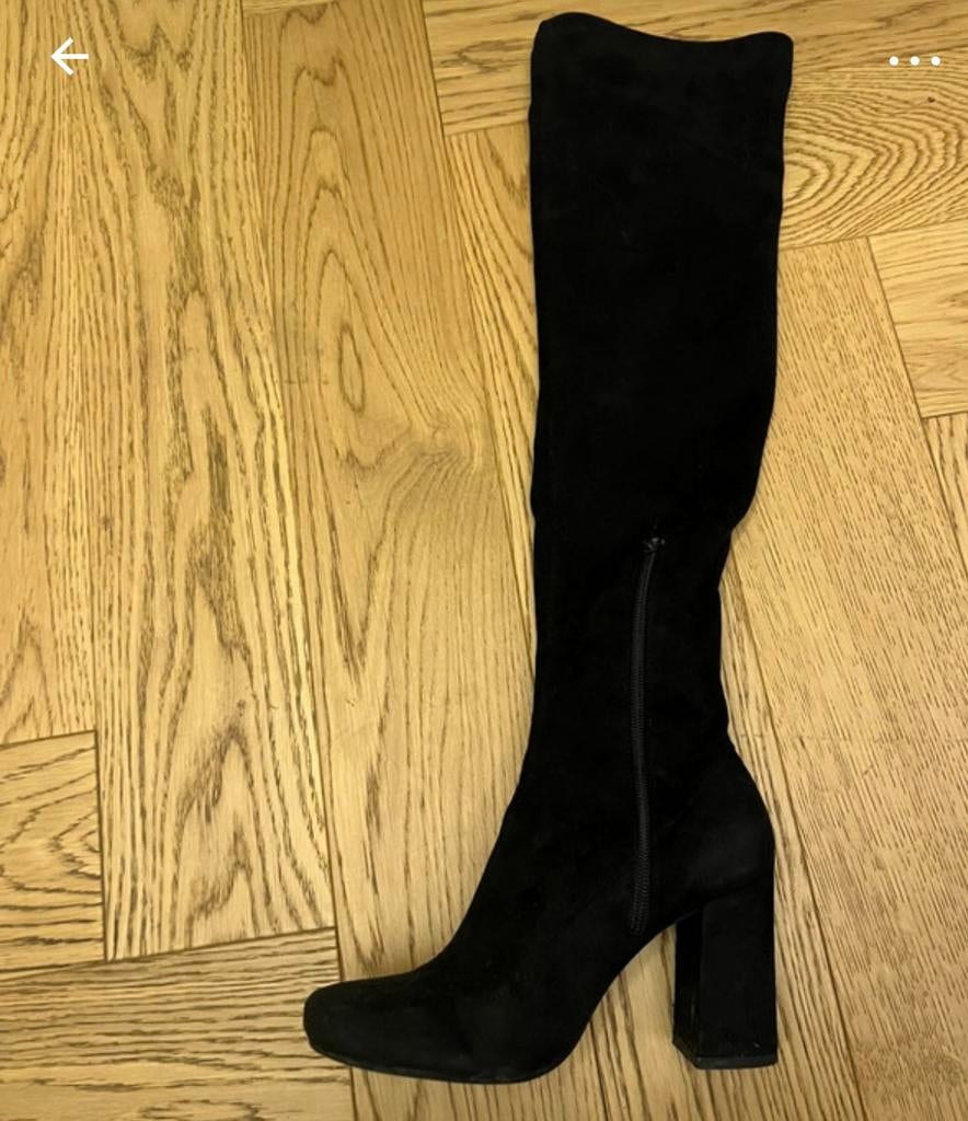 Bottes en daim, pointure 37, Zara Basic Collection, Vêtements | Femmes, Enlèvement, Comme neuf, Noir