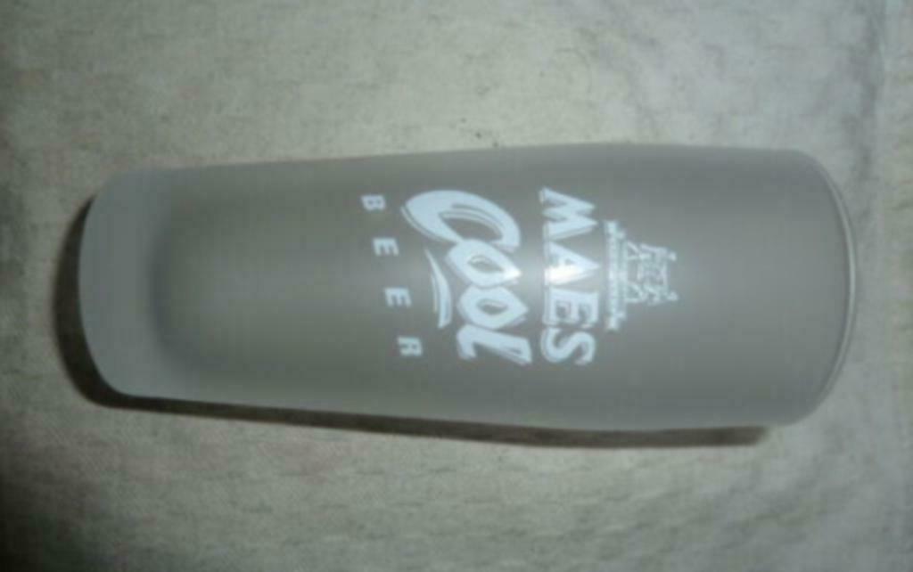 #K bier glas MAES COOL BEER 25cl " mat glas " Alken - Maes, Enlèvement ou Envoi, Utilisé, Verre à bière