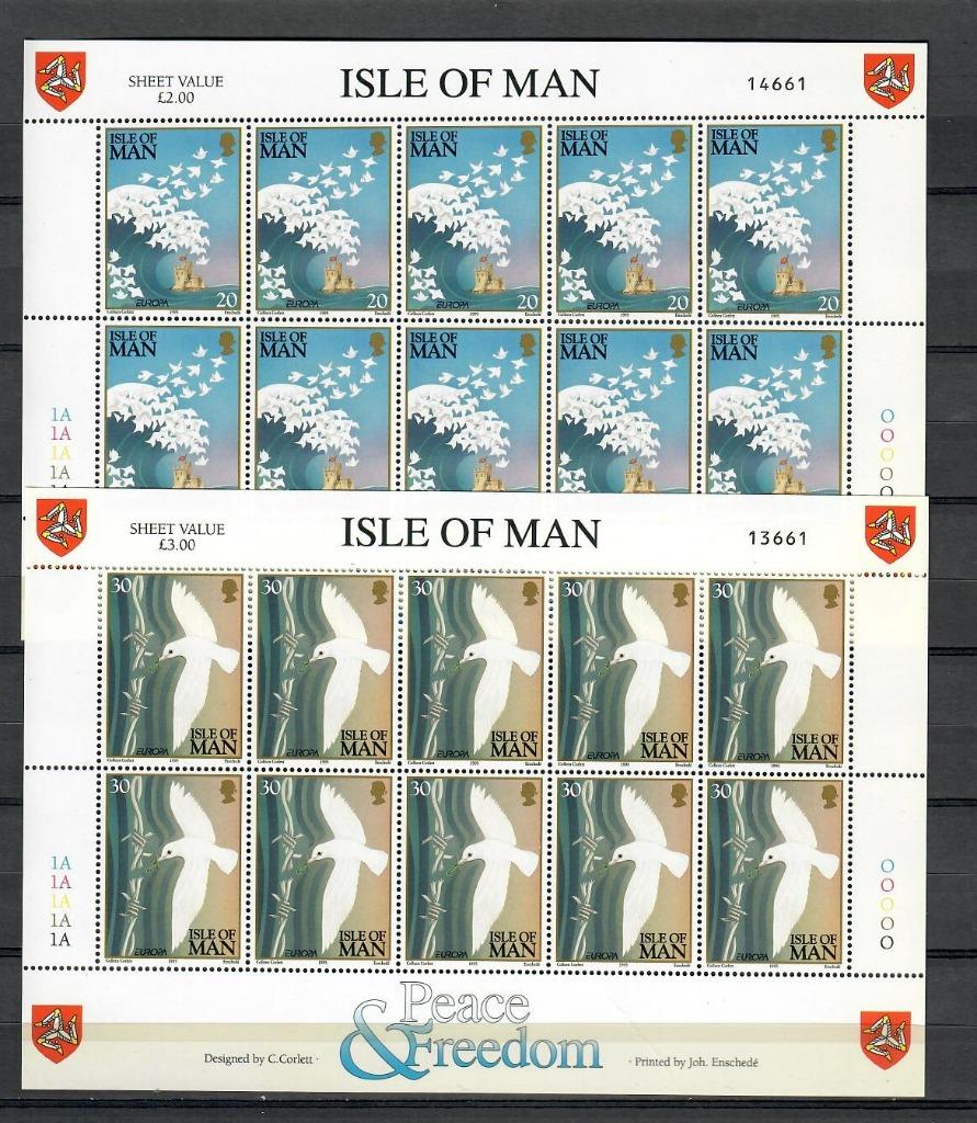 Isle of Man yvertnrs.: 665/66 in velletjes postfris, Postzegels en Munten, Ophalen of Verzenden, Postfris
